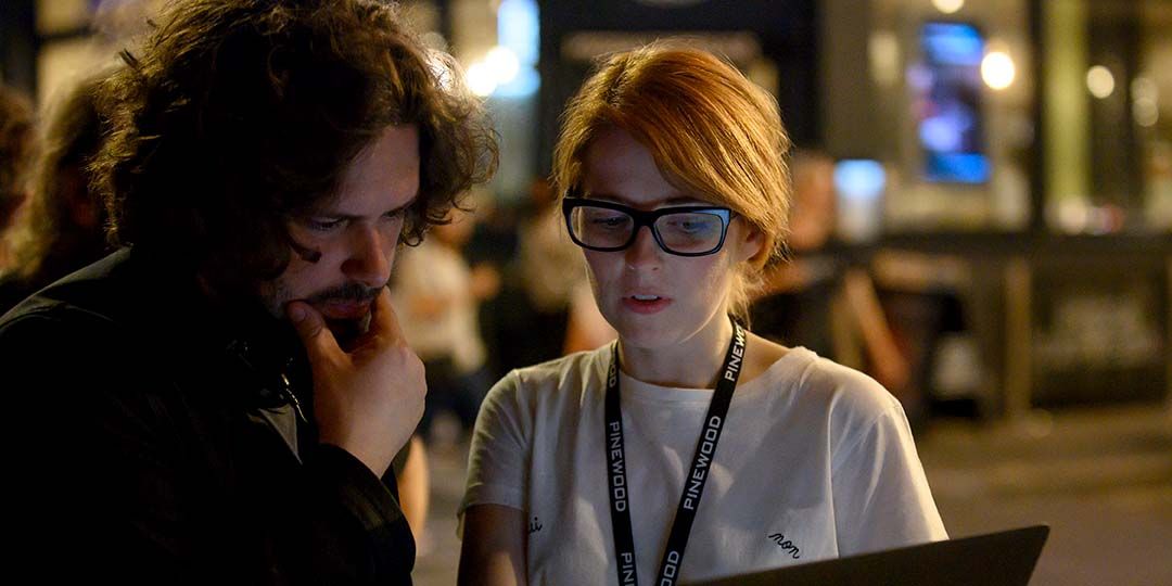 Writer/Director Edgar Wright and Writer Krysty Wilson-Cairns on the set of their film 'Last Night in Soho'