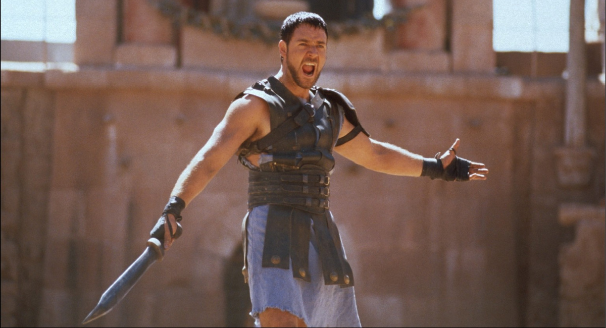 Russell Crowe in 'Gladiator' (Photo by Karine Weinberger/Gamma-Rapho via Getty Images)