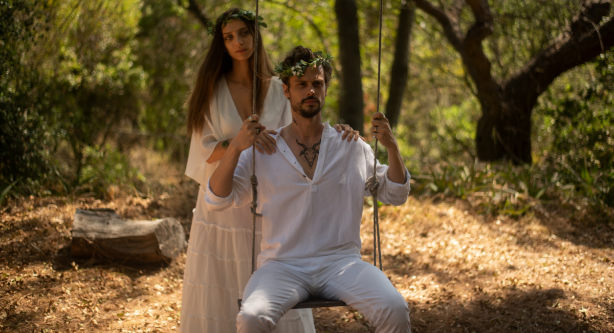 (L to R) Angela Sarafyan and Matthew Gray Gubler in 'King Knight'