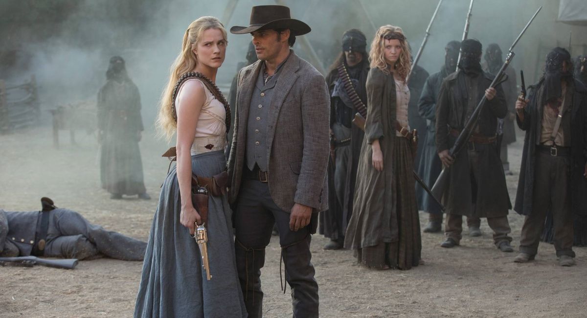 (L to R) Evan Rachel Wood and James Marsden in HBO's 'Westworld.'
