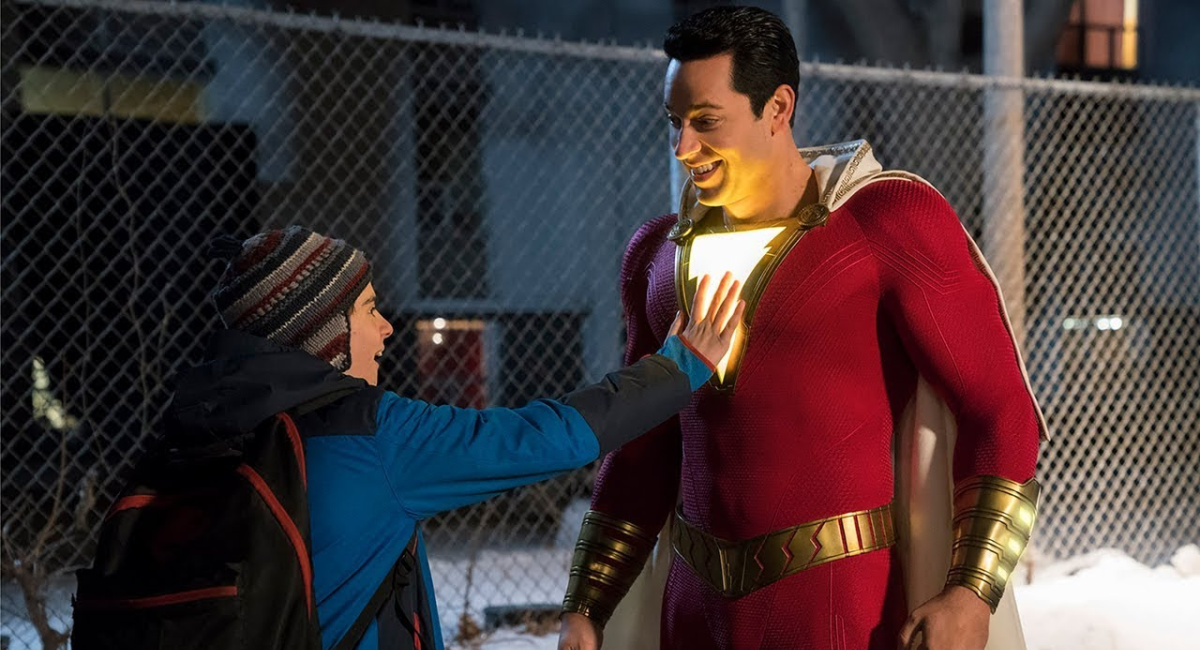 Jack Dylan Grazer and Zachary Levi in 2019's 'Shazam!'