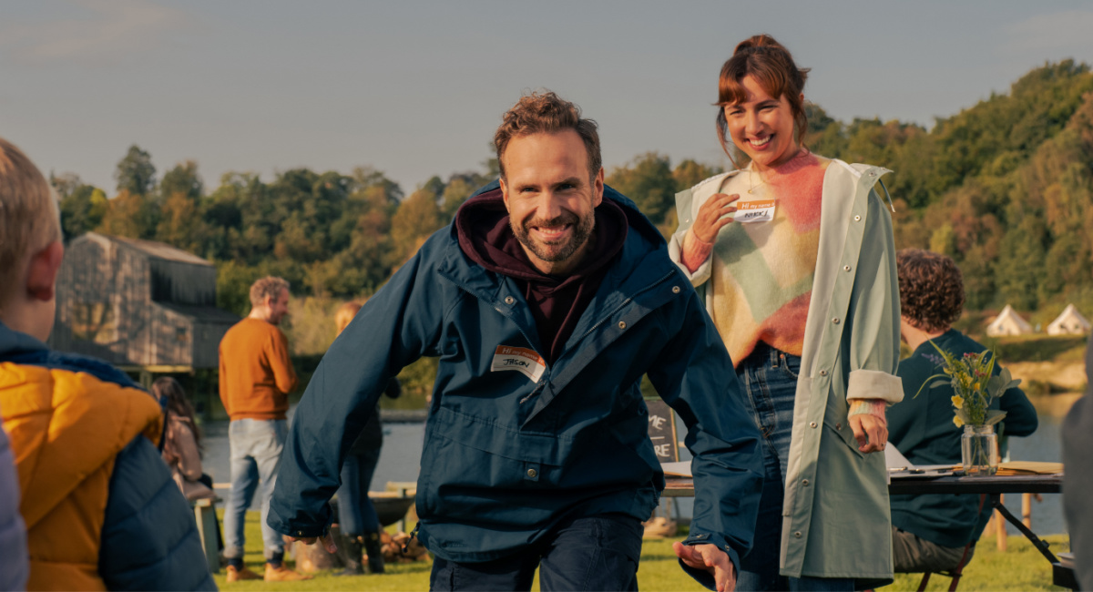 Rafe Spall and Esther Smith in Apple TV+'s 'Trying.'