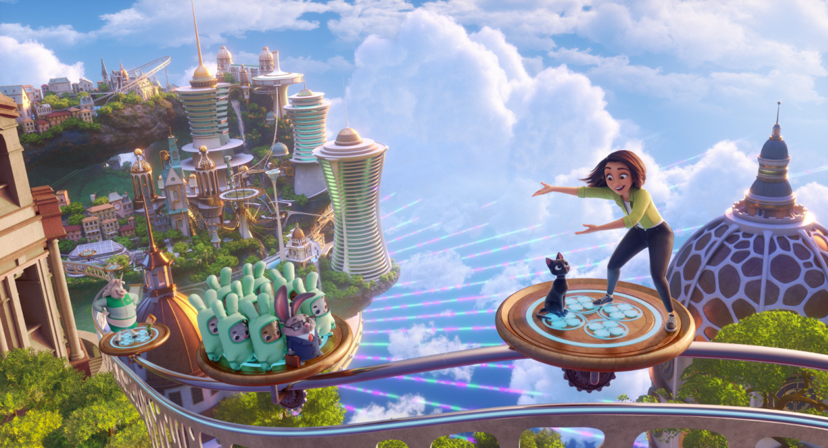 Bob (voiced by Simon Pegg) and Sam Greenfield (voiced by Eva Noblezada) in 'Luck,' premiering globally on Apple TV+ on August 5, 2022.