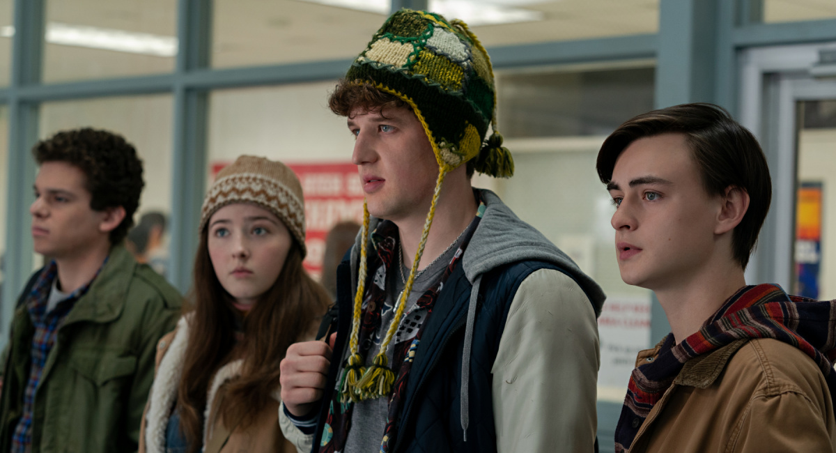 Bennett Saltzman as Billy, Alexa Niziak as Margie, Conor William Wright as U-Boat and Jaeden Martell as 'Craig in Mr. Harrigan’s Phone.'