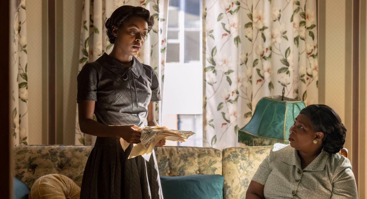 Danielle Deadwyler as Mamie Till Bradley and Whoopi Goldberg as Alma Carthan in TILL, directed by Chinonye Chukwu, released by Orion Pictures.
