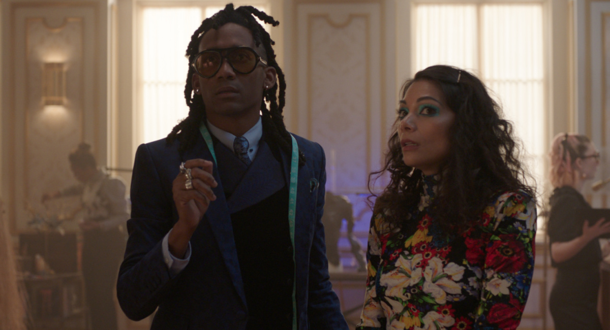 Griffin Matthews as Luke Jacobson and Ginger Gonzaga as Nikki Ramos in Marvel Studios' 'She-Hulk: Attorney at Law.'