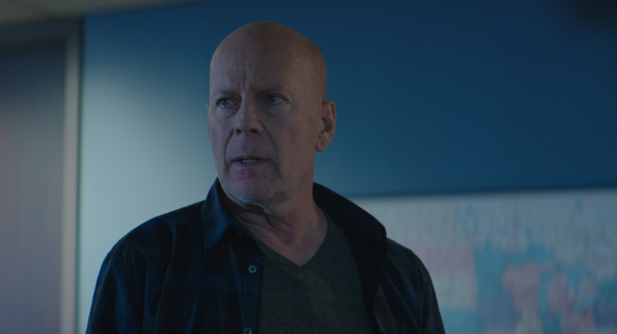 Bruce Willis as Shane Mueller in the action film, 'Wire Room.'