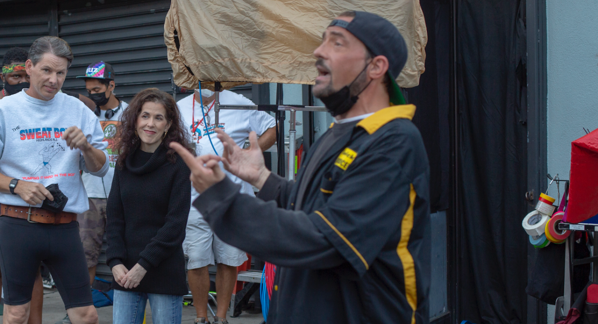 Director/Writer Kevin Smith on the set of the comedy, 'Clerks III.'