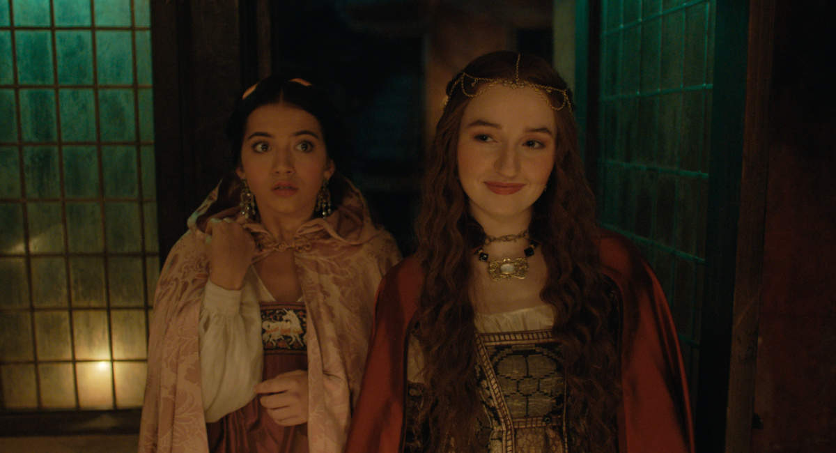 Isabela Merced as Juliet and Kaitlyn Dever as Rosaline in 20th Century Studios' 'Rosaline.'