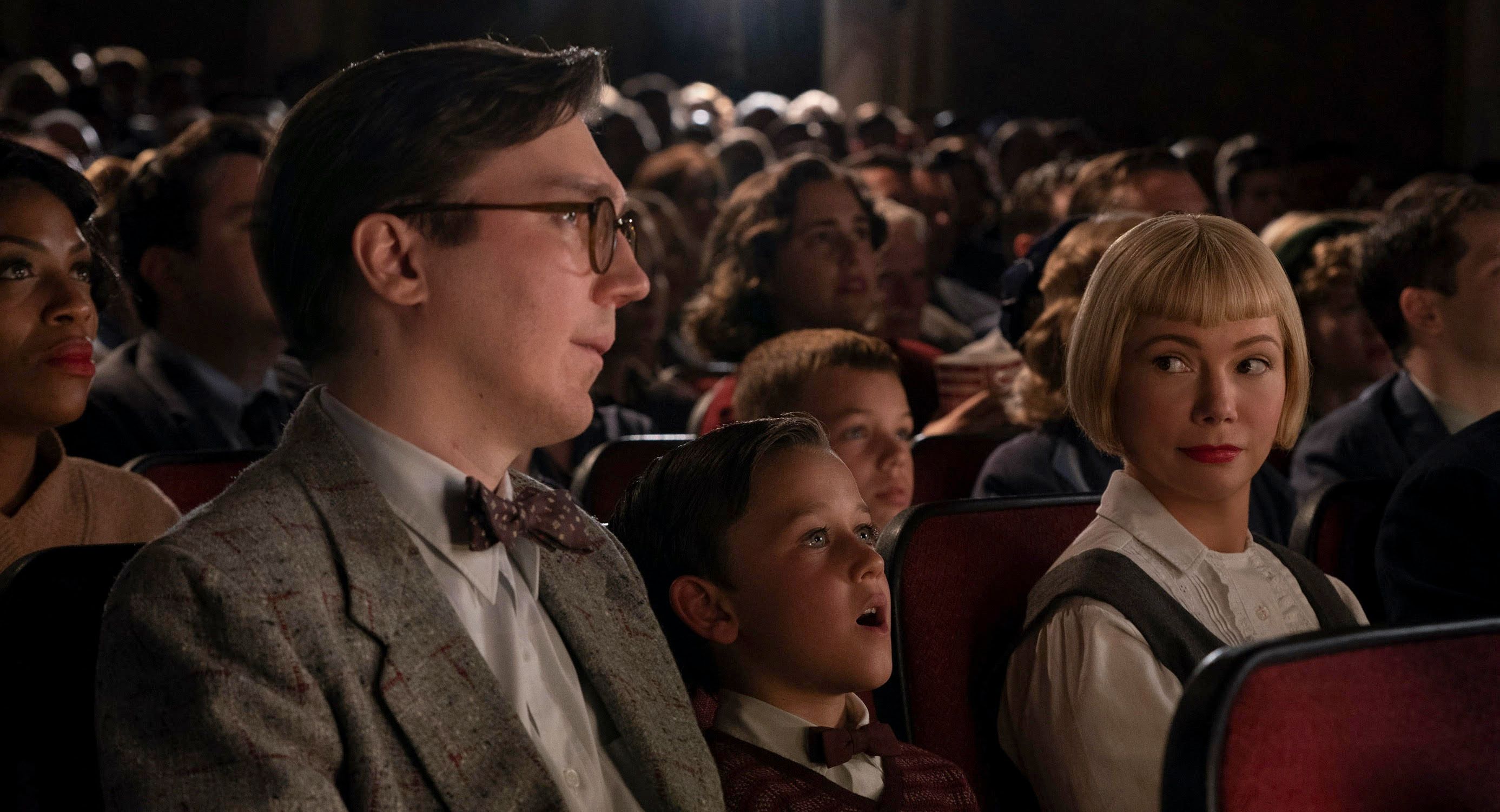 (L to R) Paul Dano, Gabriel LaBelle and Michelle Williams in Steven Spielberg's 'The Fabelmans.'