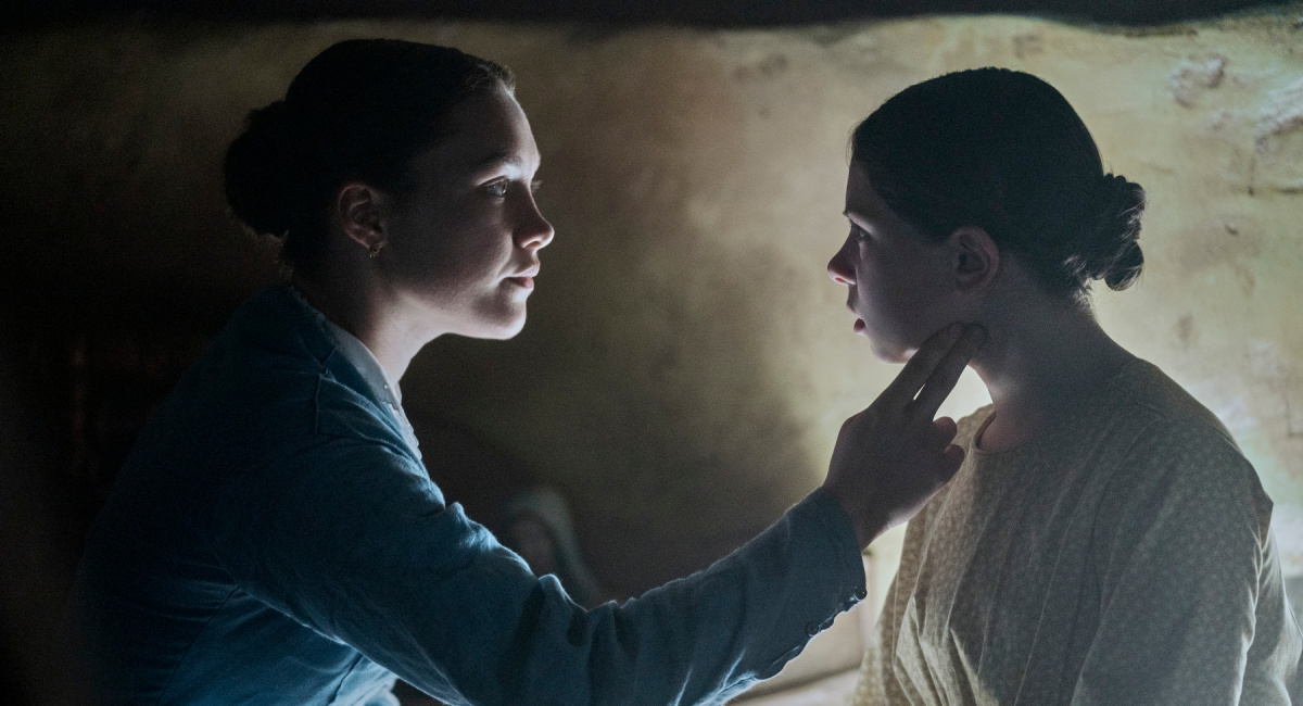 Florence Pugh, and Kíla Lord Cassidy in Netflix's 'The Wonder.'