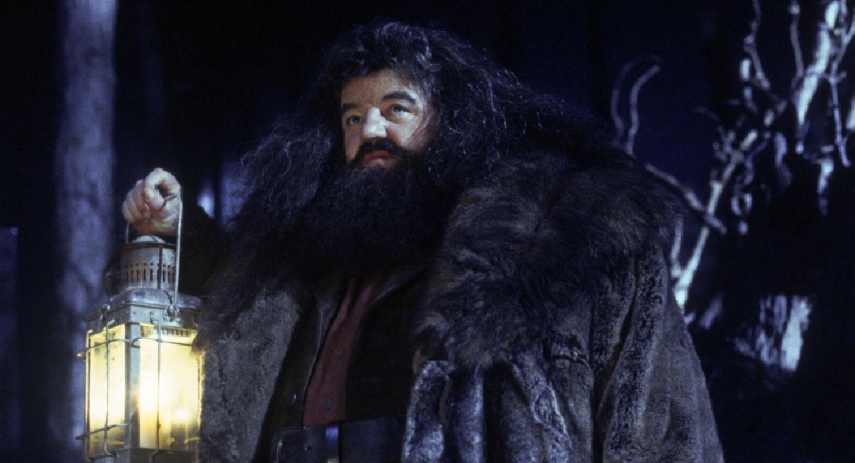 Robbie Coltrane as Rubeus Hagrid in 'Harry Potter and the Philosopher's Stone.'