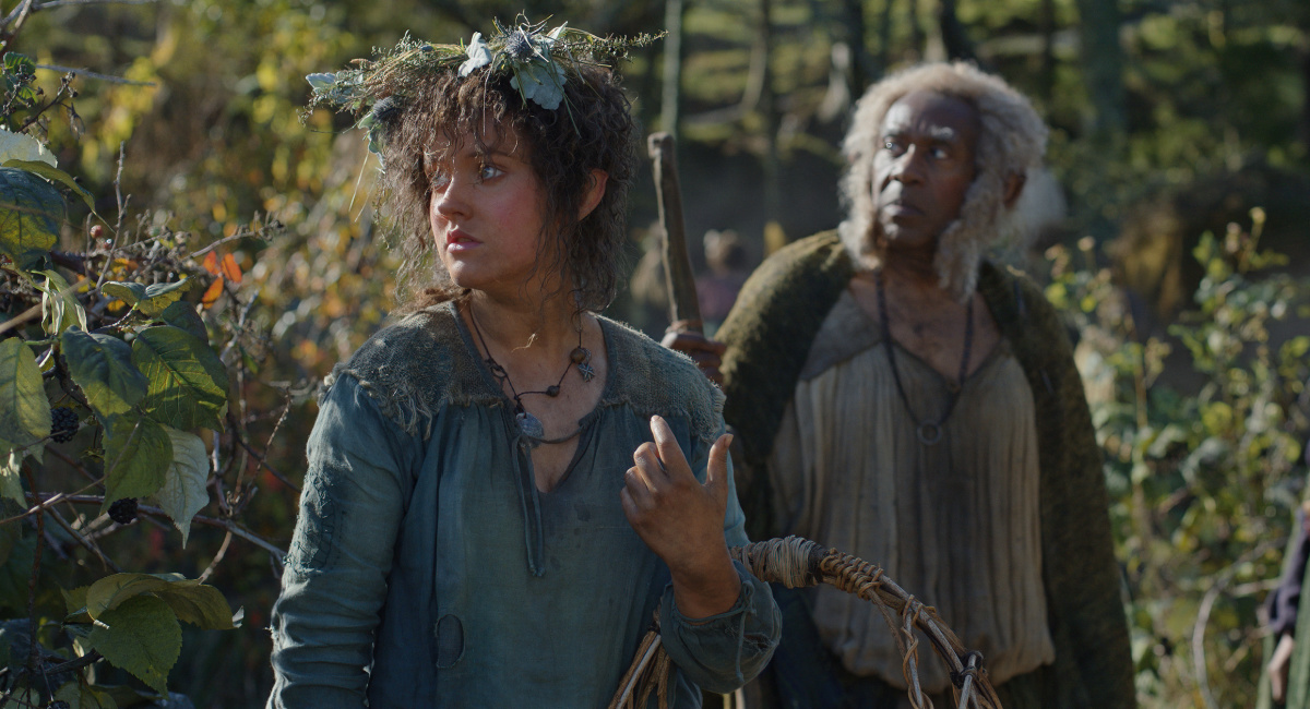 Markella Kavenagh (Elanor ‘Nori’ Brandyfoot), and Lenny Henry (Sadoc Burrows) in Prime Video's 'The Lord of the Rings: The Rings of Power.'