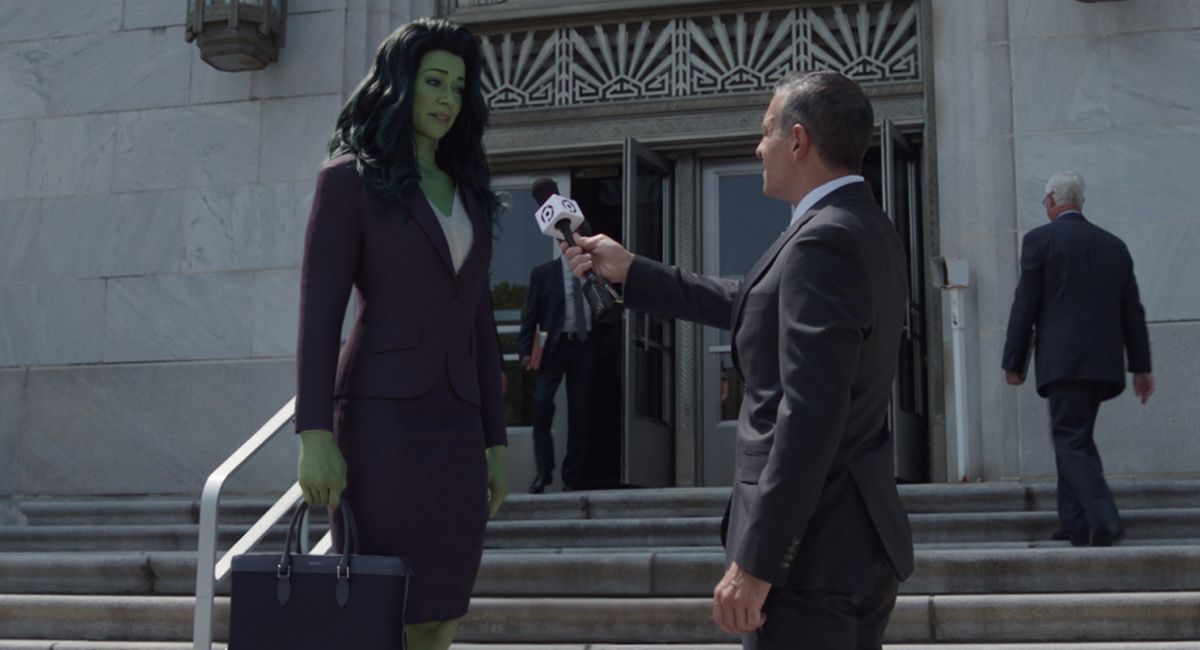 Tatiana Maslany as Jennifer "Jen" Walters/She-Hulk in Marvel Studios' 'She-Hulk: Attorney at Law,' exclusively on Disney+.