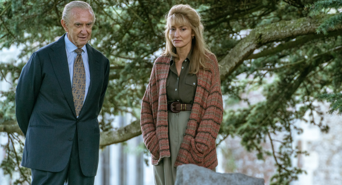 Jonathan Pryce, and Natascha McElhone in 'The Crown' Season 5.