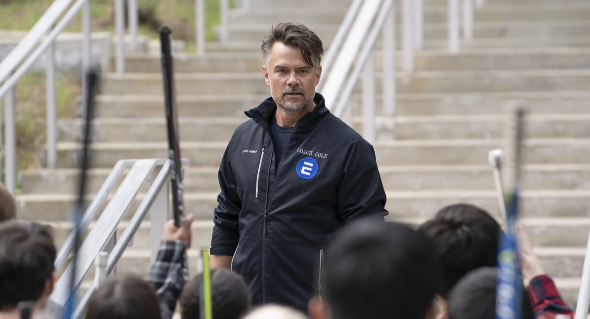 Josh Duhamel as Colin Cole in 'The Mighty Ducks: Game Changers’ Season 2.'