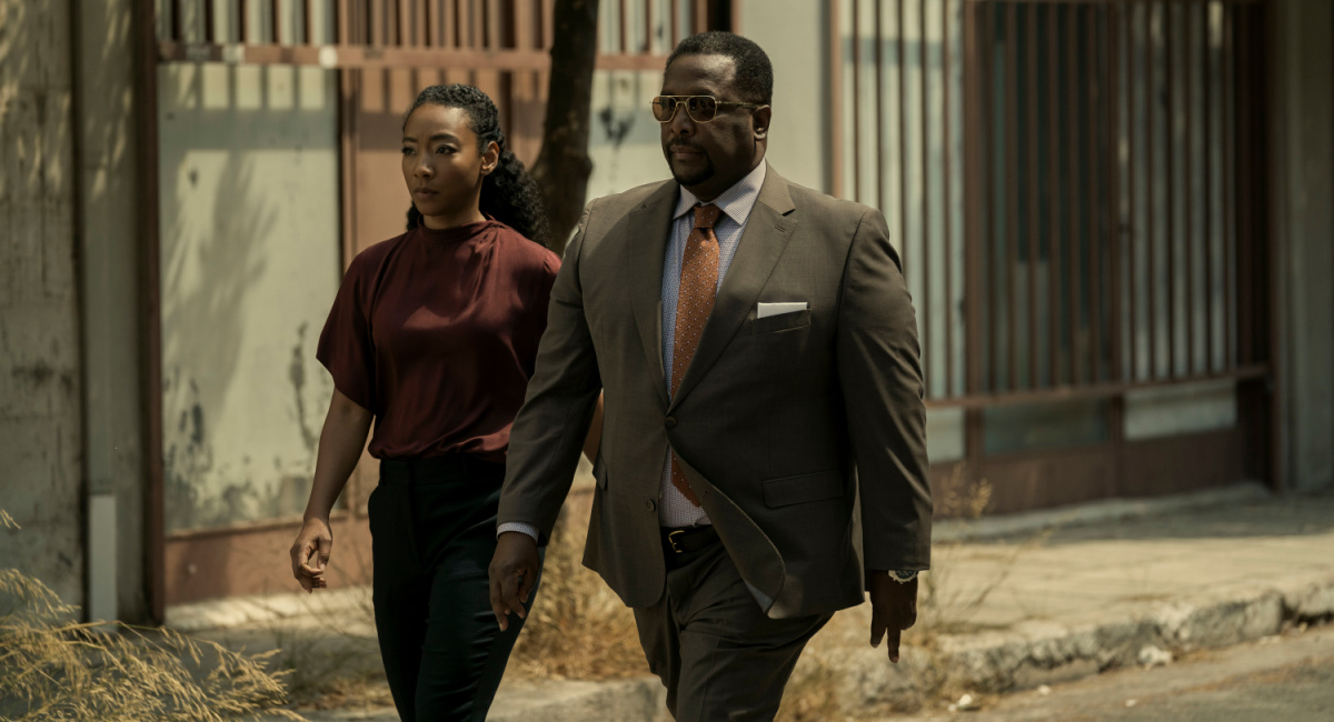 Betty Gabriel as Elizabeth Wright, and Wendell Pierce as James Greer 'Tom Clancy's Jack Ryan' Season 3.
