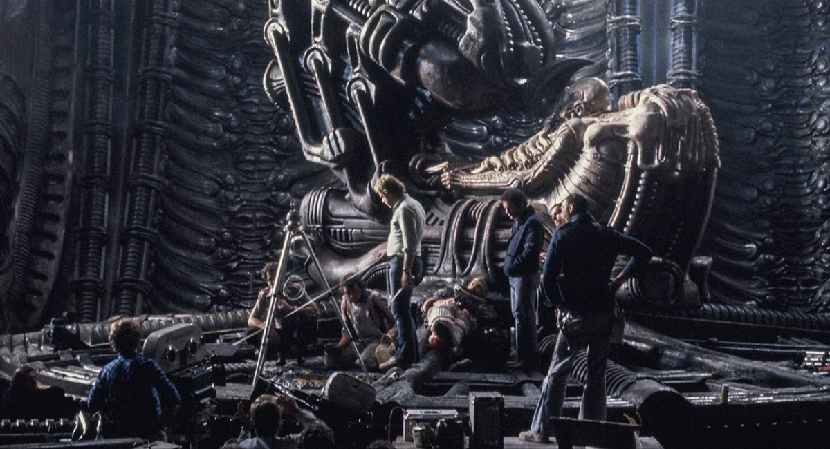 Ridley Scott on the set of 1979's 'Alien'.