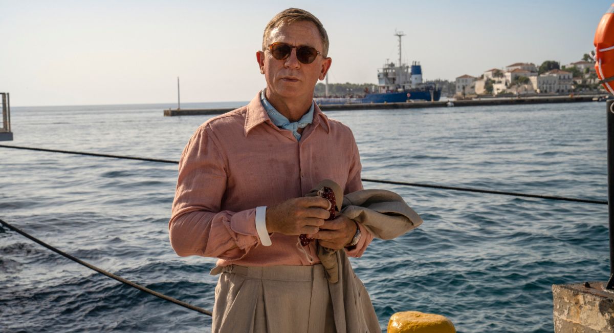 Daniel Craig as Detective Benoit Blanc on the set of 'Glass Onion: A Knives Out Mystery.'