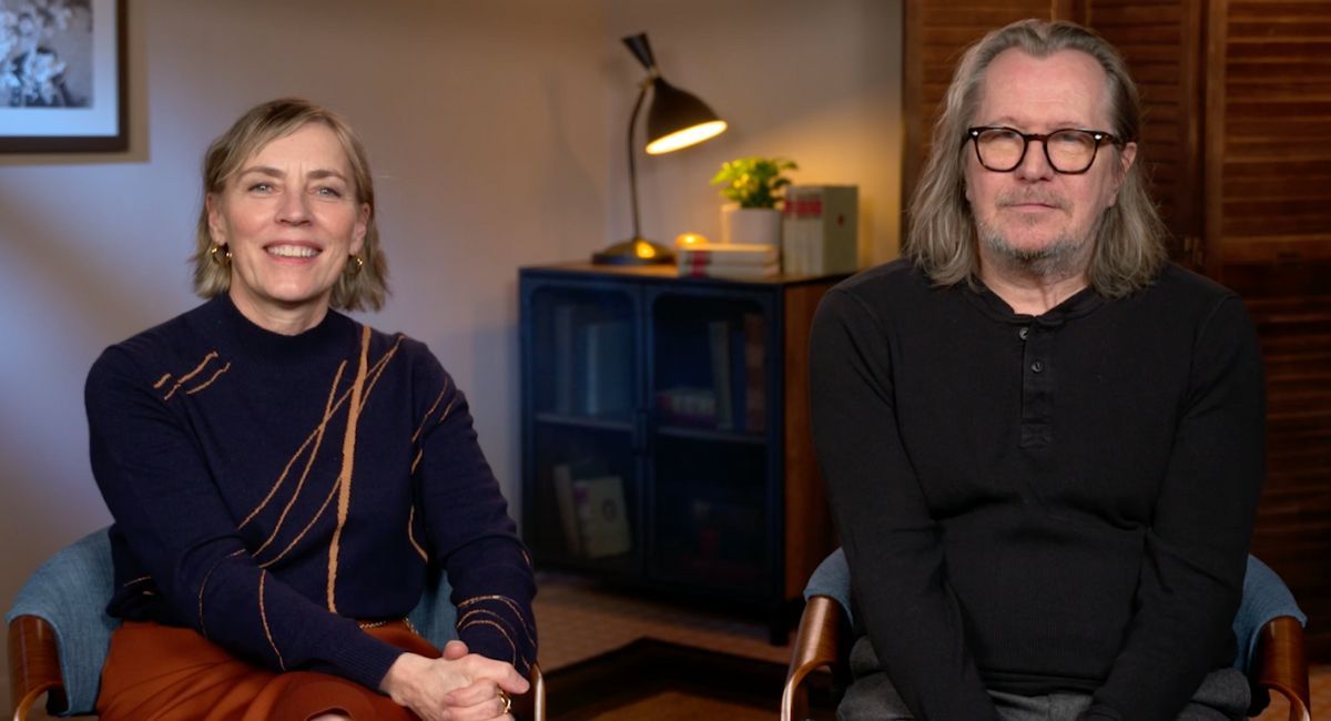 Saskia Reeves and Gary Oldman star in Apple TV+'s 'Slow Horses' season 2.