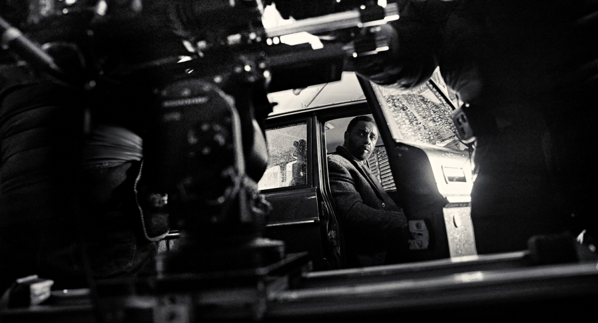 Idris Elba as John Luther on the set of 'Luther: The Fallen Sun.'