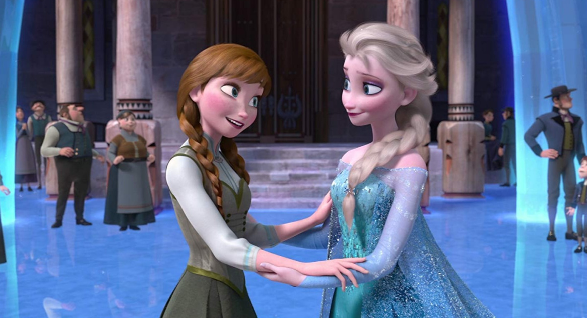 Anna (Kristen Bell) and Elsa (Idina Menzel) in Walt Disney Pictures' 'Frozen.'