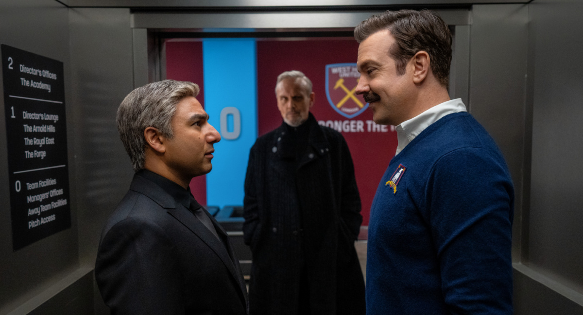Nick Mohammed and Jason Sudeikis in 'Ted Lasso,' season 3 coming soon to Apple TV+.