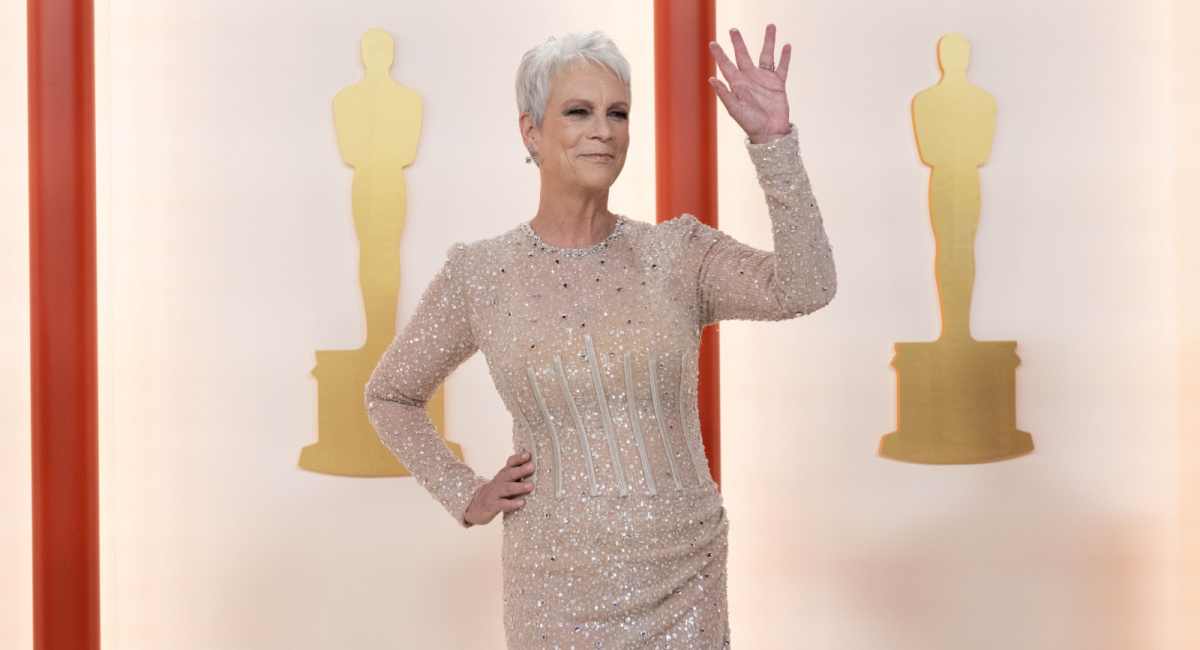 Oscar® nominee Jamie Lee Curtis arrives on the red carpet of the 95th Oscars® at the Dolby® Theatre at Ovation Hollywood on Sunday, March 12, 2023.