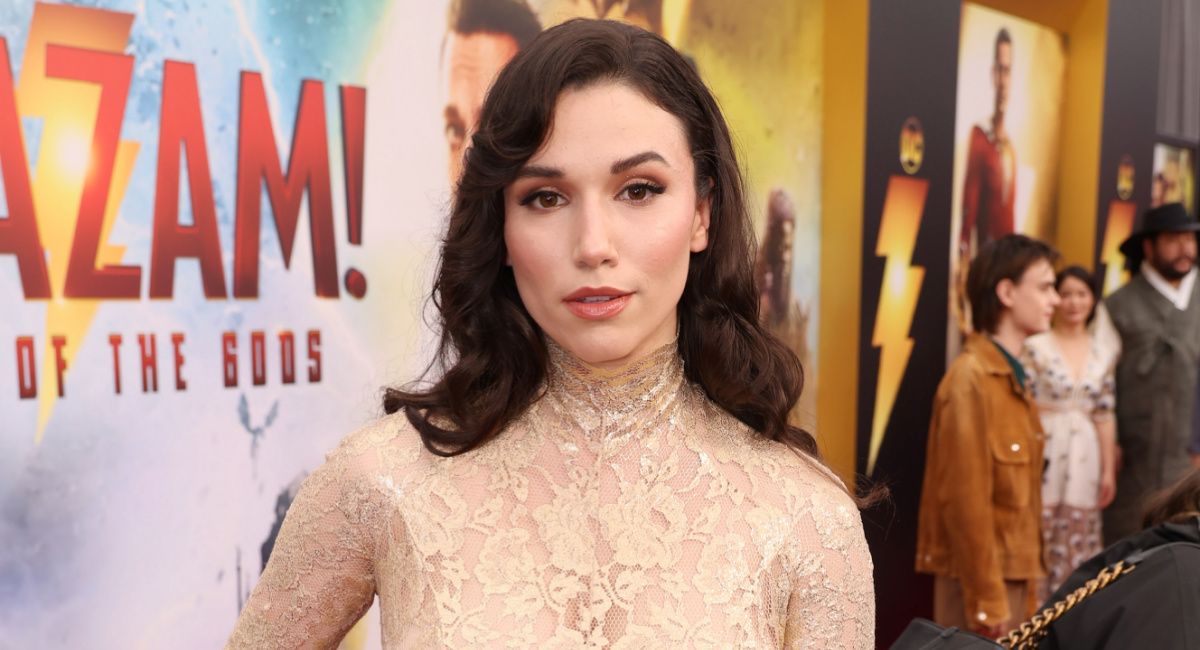 Grace Caroline Currey attends the World Premiere of 'Shazam! Fury of the Gods' in Westwood, CA.