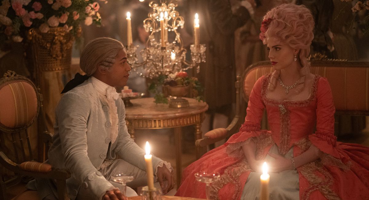 Kelvin Harrison Jr. and Lucy Boynton in the film 'Chevalier.'