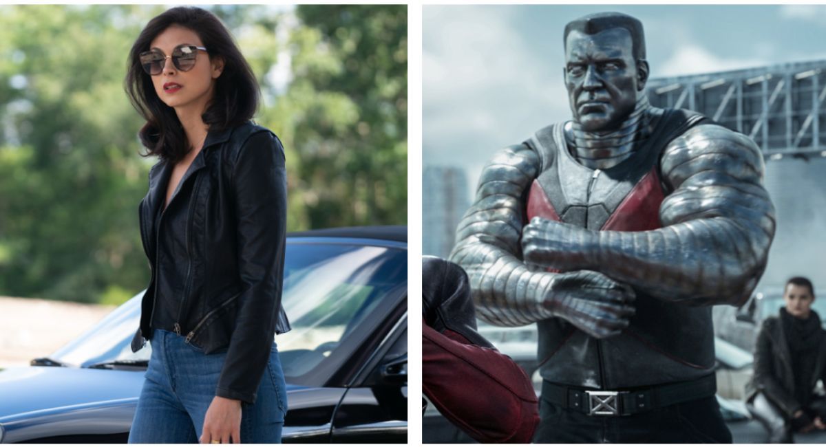 (Left) Morena Baccarin in 2022's 'Last Looks.' (Right) Stefan Kapičić as Colossus in 'Deadpool.'