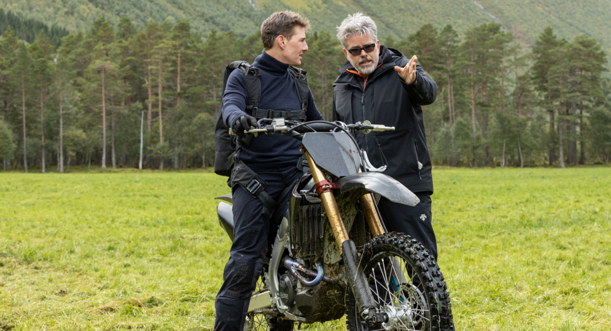 Tom Cruise and Christopher McQuarrie on the set of 'Mission: Impossible Dead Reckoning - Part One' from Paramount Pictures and Skydance.