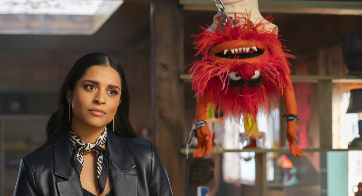 Lilly Singh, and Animal in 'The Muppets Mayhem.'