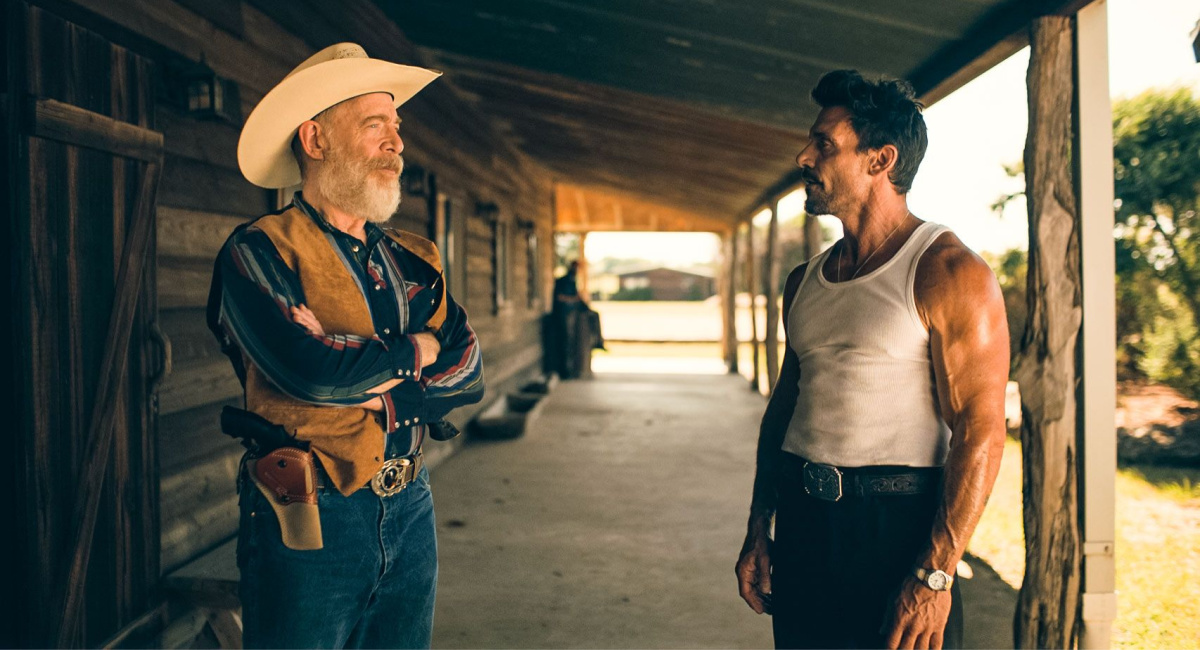 J.K. Simmons as Walter Boggs and Frank Grillo as Pauly Russo in the action/thriller, 'One Day as a Lion,' a Lionsgate release.