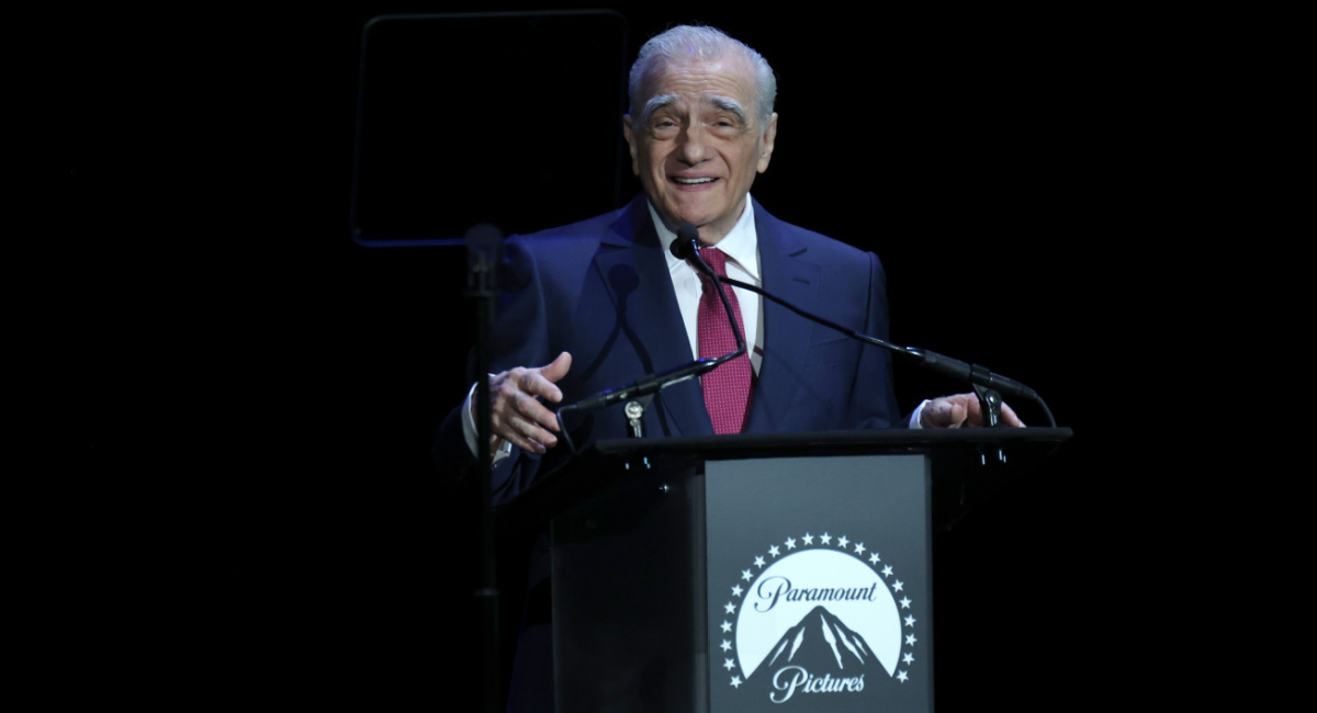 Martin Scorsese promotes the upcoming film 'Killers of the Flower Moon' during the Paramount Pictures presentation during CinemaCon, the official convention of the National Association of Theatre Owners, at The Colosseum at Caesars Palace on April 27, 2023 in Las Vegas, Nevada. Photo by Gabe Ginsberg/WireImage.