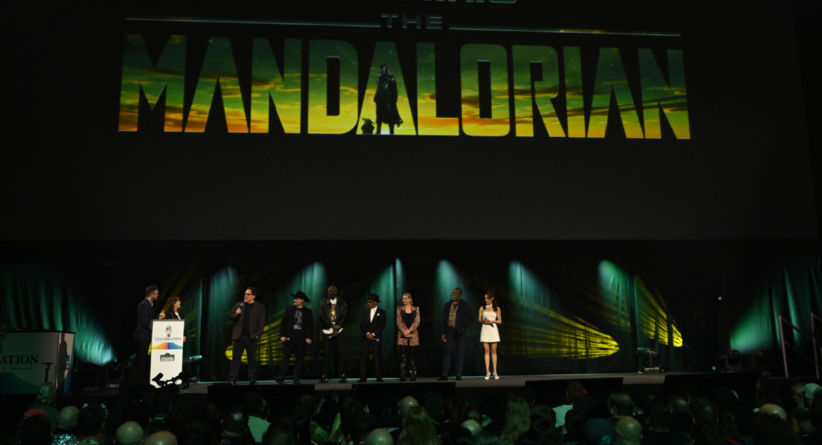 The cast and crew of 'The Mandalorian' season 3 at Star Wars Celebration 2023.