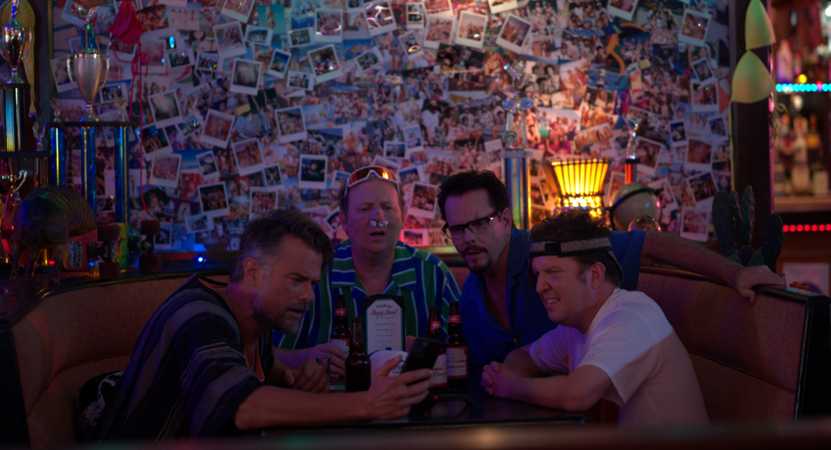 Josh Duhamel as Bobfather, Dan Bakkedahl as Shelly, Kevin Dillon as Doc, and Nick Swardson as Bender in the Comedy film, 'Buddy Games: Spring Awakening,' a Paramount Global Content Distribution Group release.