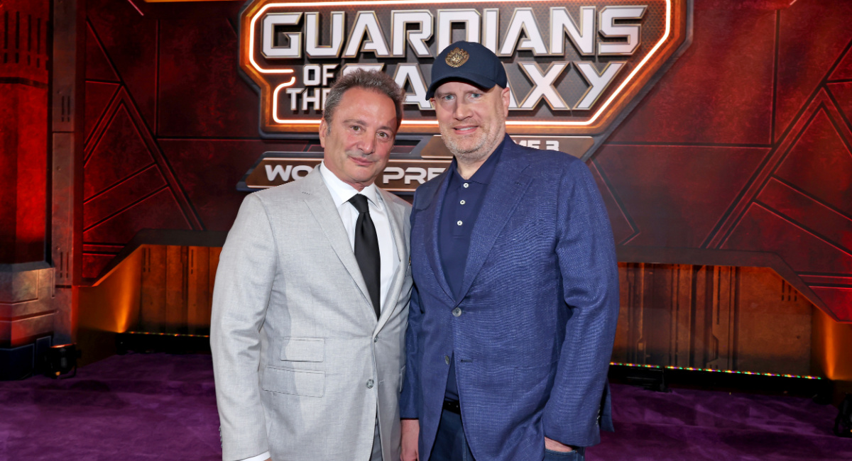 Louis D'Esposito and Kevin Feige at the world premiere of 'Guardians of the Galaxy Volume 3' at the Dolby Theatre in Hollywood CA on Thursday, April 27, 2023.