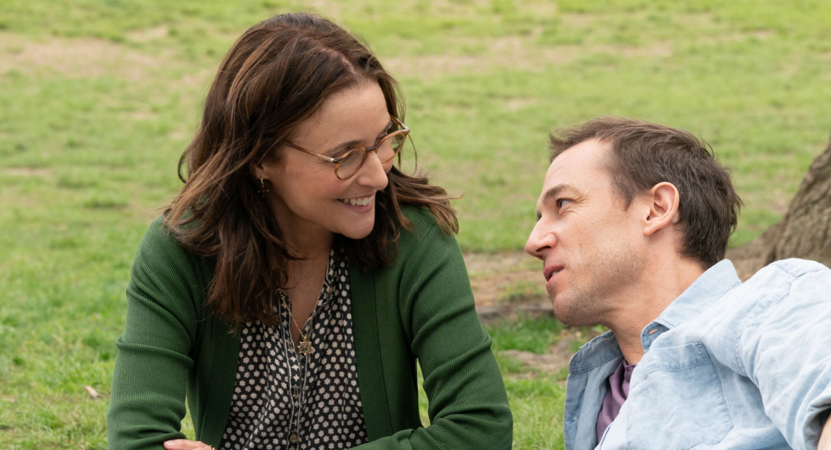 Julia Louis-Dreyfus as Beth and Tobias Menzies as Don in A24's 'You Hurt My Feelings.'