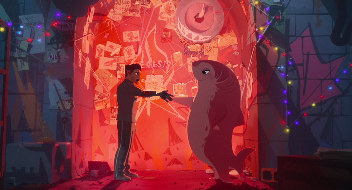 Ballister Boldheart (voice of Riz Ahmed) and Nimona (voice of Chloë Grace Moretz) in 'Nimona.'