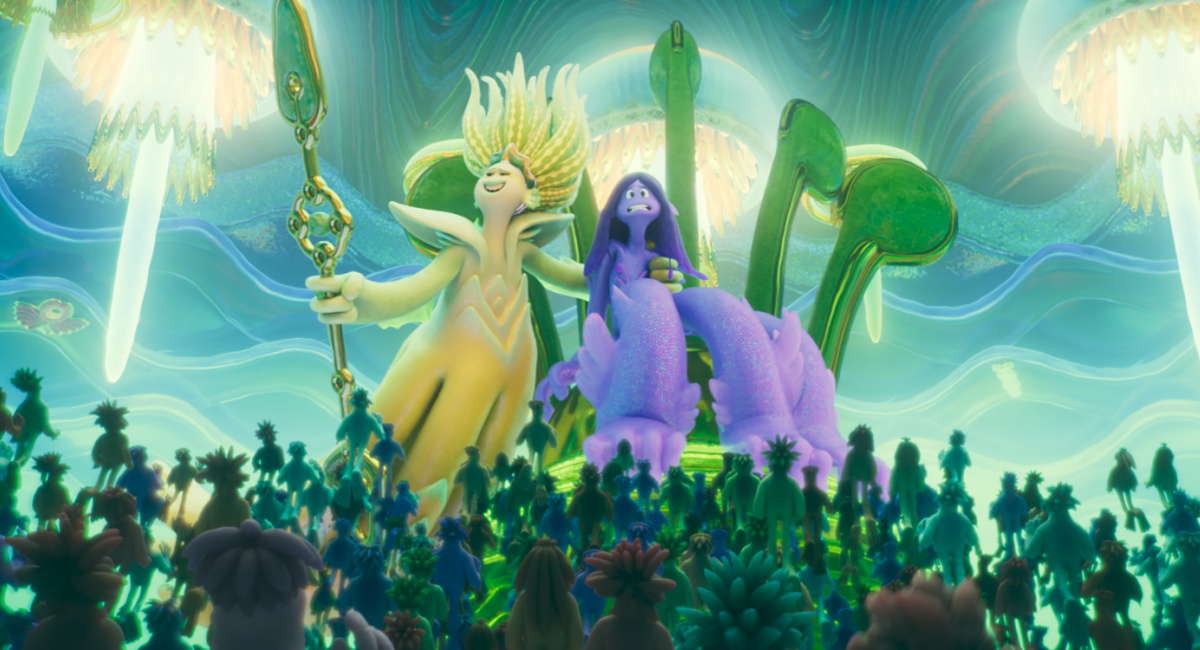 (from left) Grandmamah (Jane Fonda) and Ruby Gillman (Lana Condor) in DreamWorks Animation’s 'Ruby Gillman, Teenage Kraken,' directed by Kirk DeMicco.