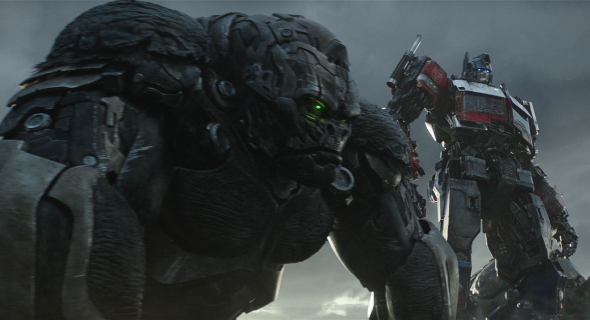 Optimus Primal and Optimus Prime in 'Transformers: Rise of the Beasts.'