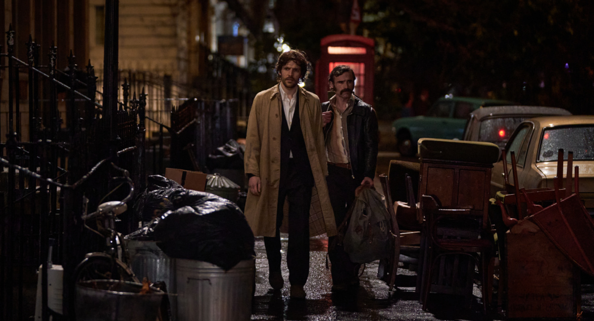 Colin Morgan as Michael O’Hara and Dara Devaney as Twomey in the action/thriller/drama film, 'Dead Shot' a Quiver Distribution release.
