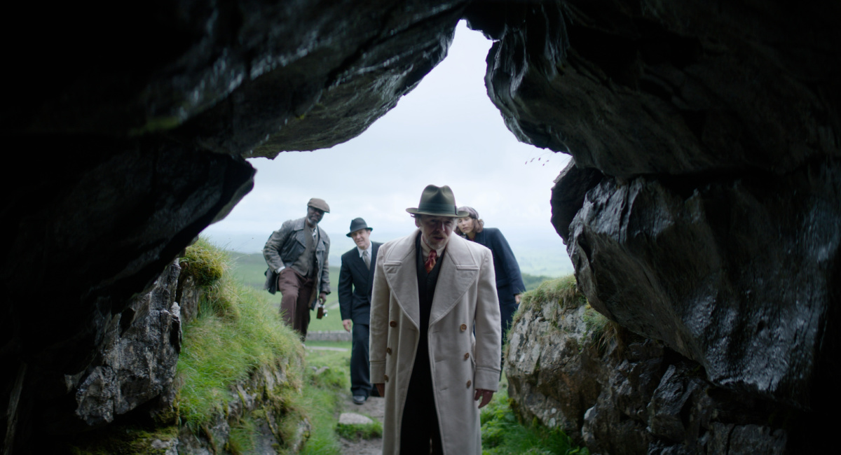 Gary Beadle, Tim Downie, Simon Pegg and Minnie Driver in 'Nandor Fodor and the Talking Mongoose.'