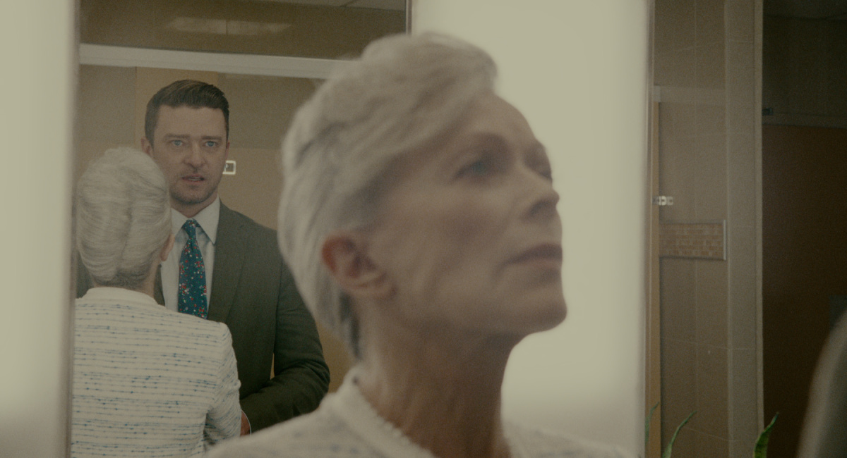 Justin Timberlake as Will Grady and Frances Fisher as Camille in 'Reptile.'