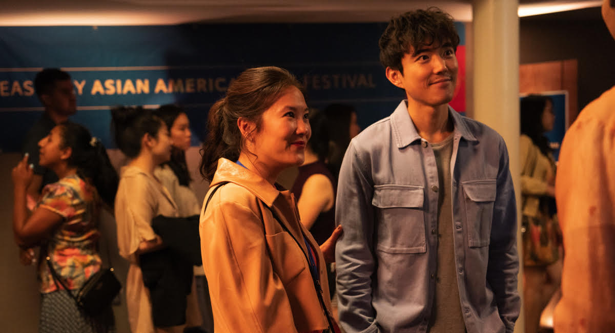 Justin Min as Ben and Ally Maki as Miko in 'Shortcomings.'