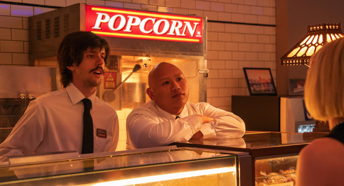 Jacob Batalon as Gene and Scott Seiss as Lamont in 'Shortcomings.'