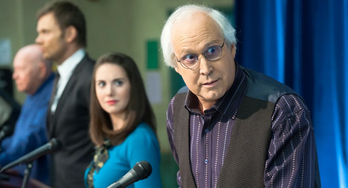 Alison Brie and Chevy Chase in 'Community.'