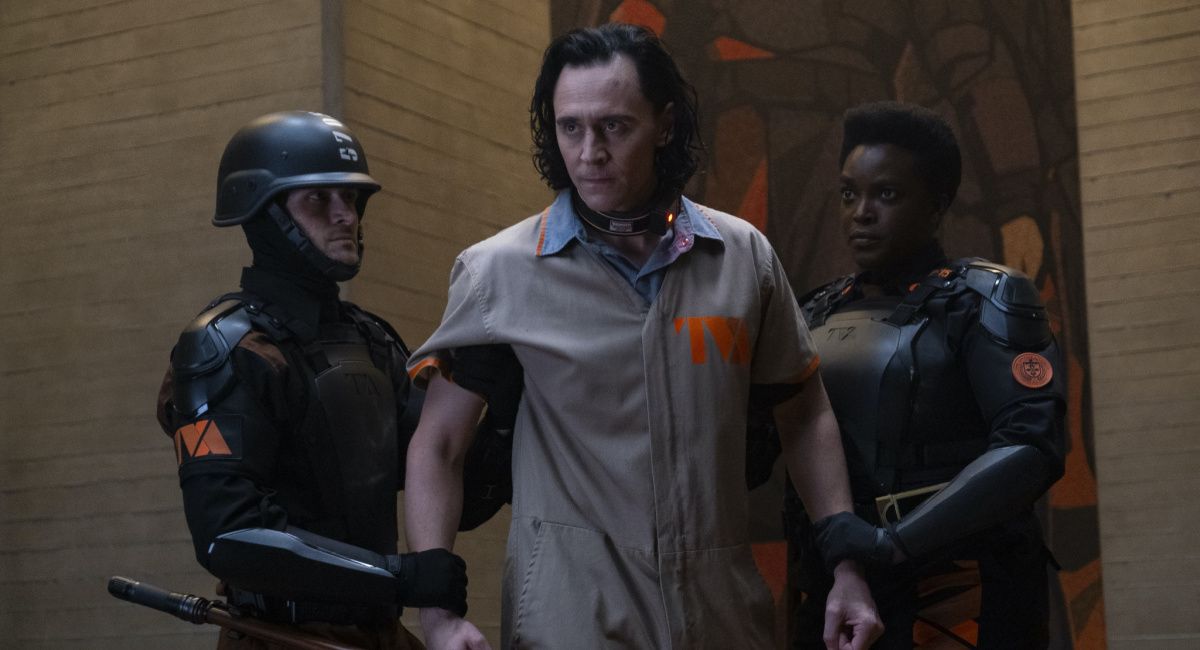 Loki (Tom Hiddleston) and Hunter B-15 (Wunmi Mosaku) in Marvel Studios' 'Loki' exclusively on Disney+.