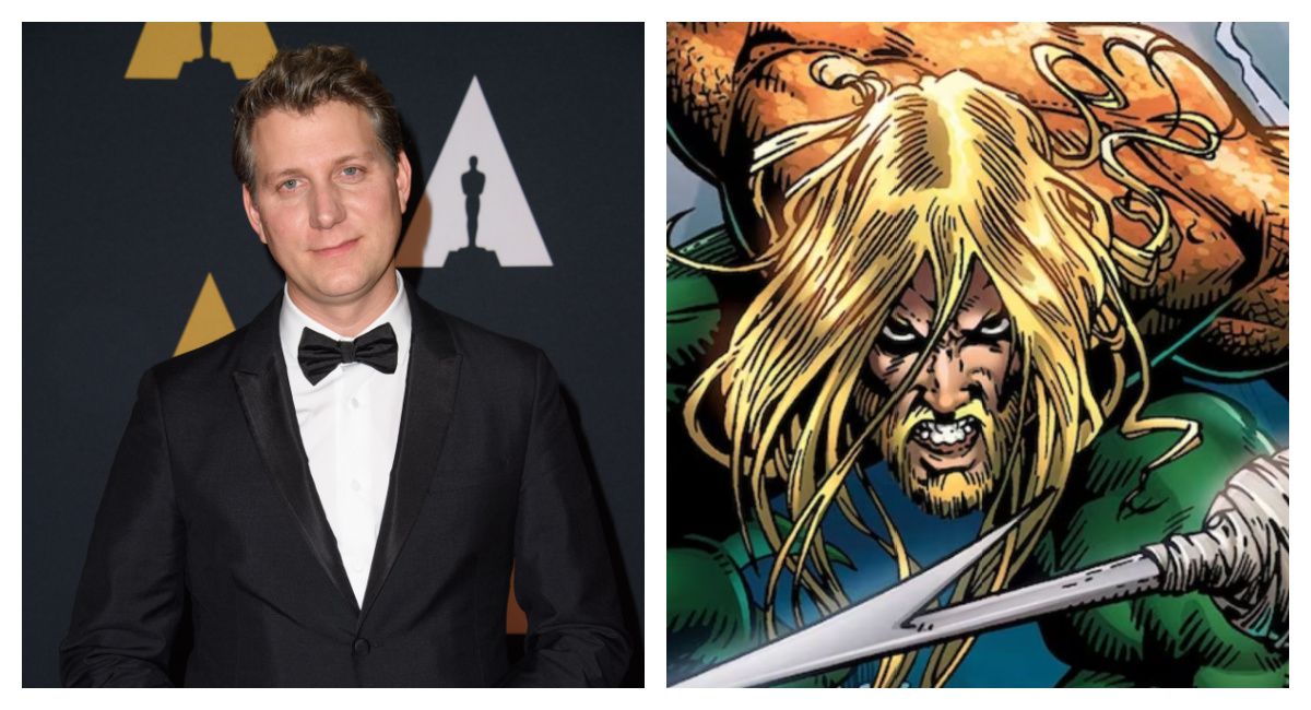 (Left) Jeff Nichols attends the Academy’s 8th Annual Governors Awards in The Ray Dolby Ballroom at Hollywood & Highland Center® in Hollywood, CA, on Saturday, November 12, 2016. (Right) DC Comics character Aquaman. Photo courtesy of DC Comics.
